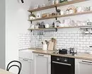 Bílá kuchyně s dřevěnou desku (42 fotografií) \ t 6019_25