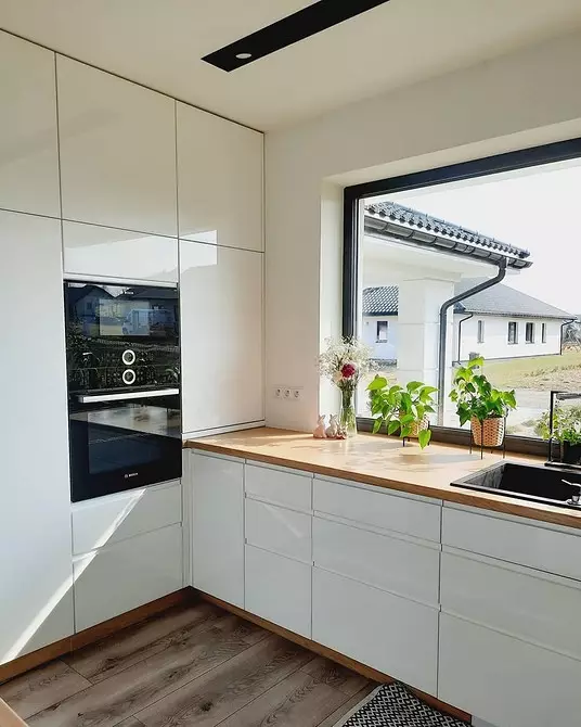 White kitchen with wooden countertop (42 photos) 6019_46