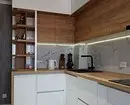 White Kitchen na may Wooden Countertop (42 Photos) 6019_54