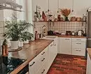 White Kitchen na may Wooden Countertop (42 Photos) 6019_6