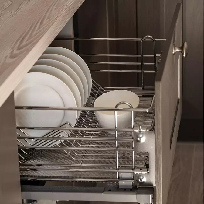 Къде да изсушат съдовете в кухнята: 6 различни идеи 6023_42