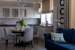 Apartament pentru o familie mare: clasic modern în gamme gri-alb 6032_1