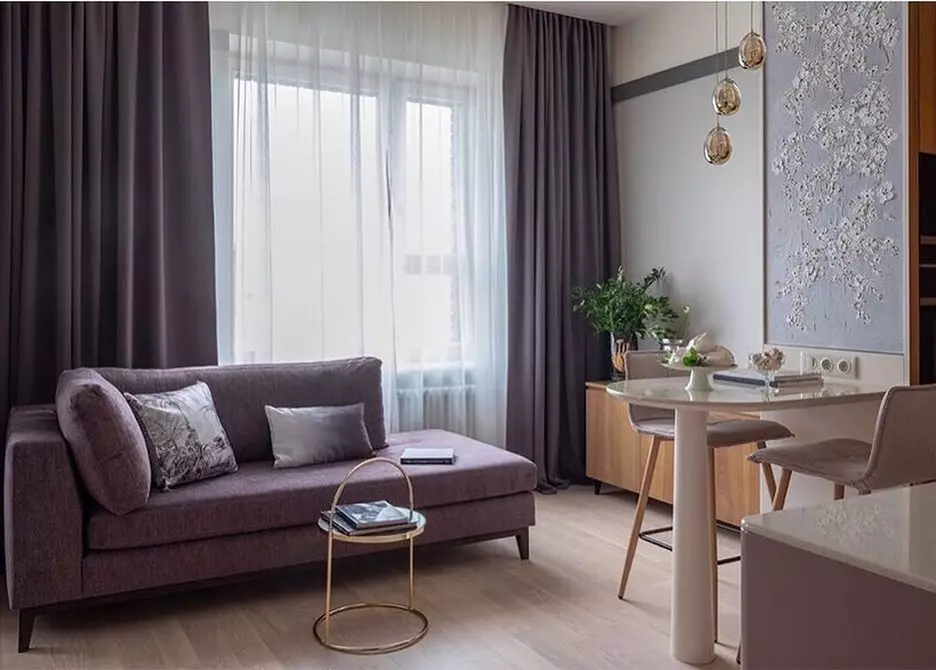 Design de apartamente Studio zona de 30 de metri pătrați. M: 10 exemple reale (și să le aducă repetarea) 6041_93