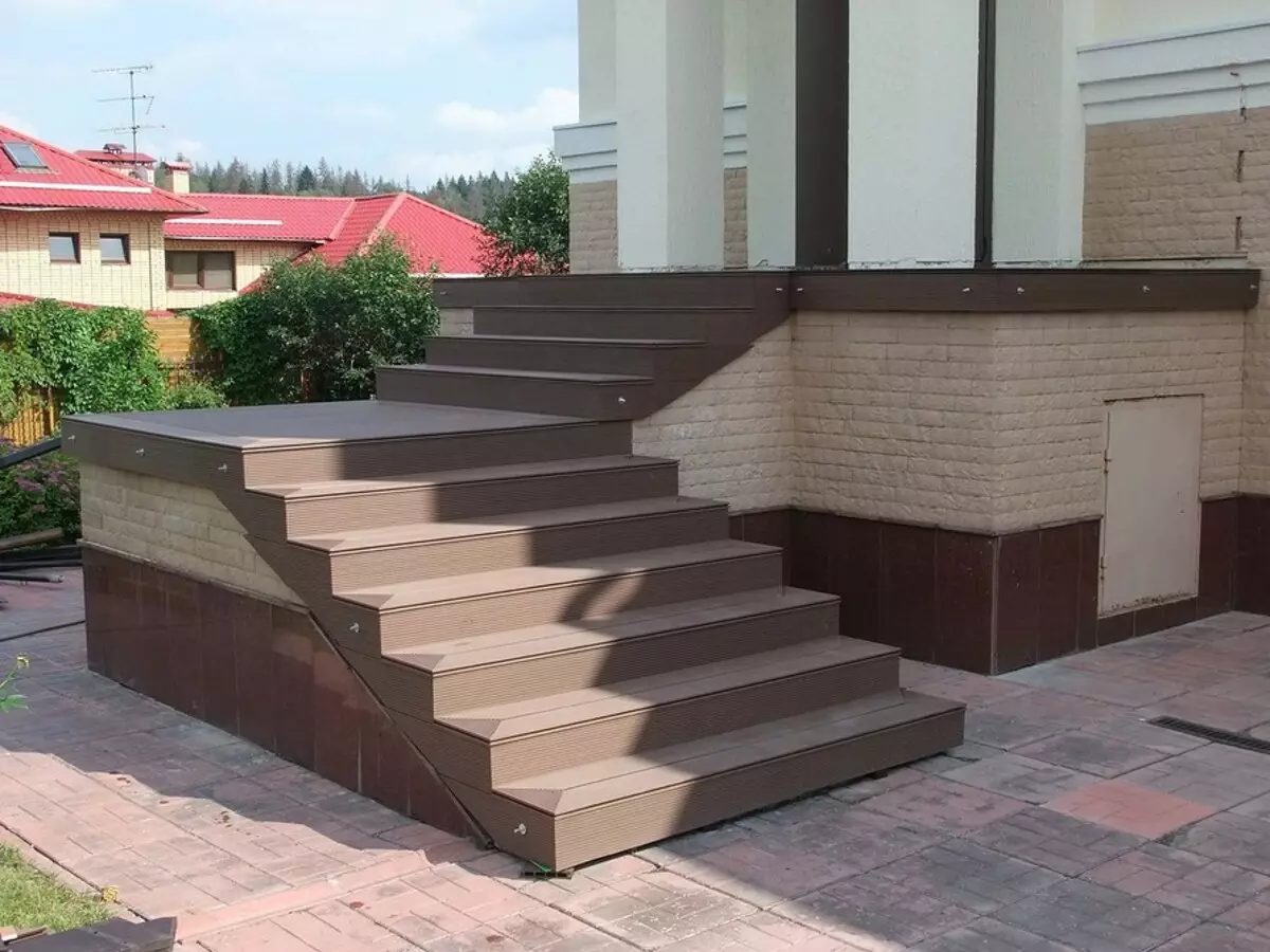 Jak udělat kroky na veranku ze dřeva a DPK to udělat sami: krok za krokem 6051_54