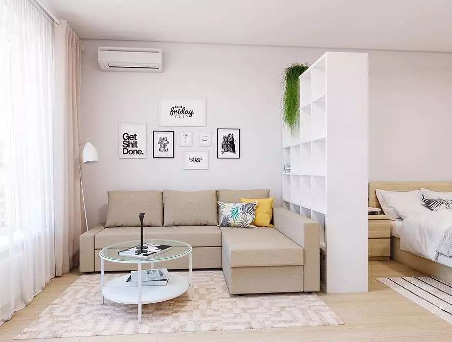 7 Užitečné a pohodlné nápady pro výrobu malého obývacího pokoje 628_40