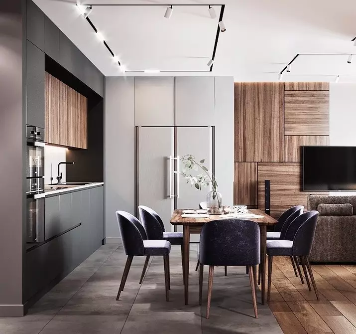 Área de cociña de 20 metros cadrados. M: Consellos para crear un interior funcional e elegante 6327_65