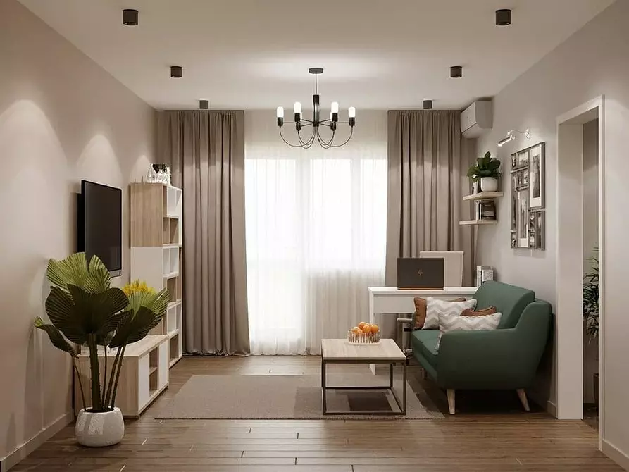 Trendy 2020: 70 možností pro módní záclony v obývacím pokoji 6418_124