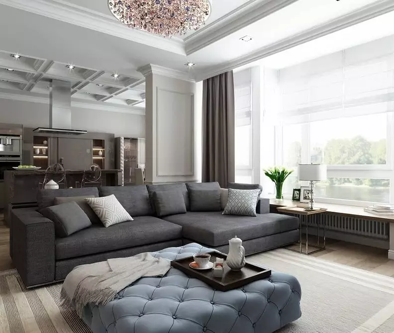 Trendy 2020: 70 možností pro módní záclony v obývacím pokoji 6418_71