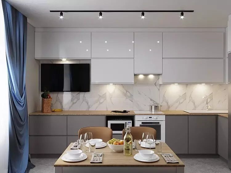 Design della tenda in cucina nel 2020: Suggerimenti su Scegliere e modelli attuali 6535_116