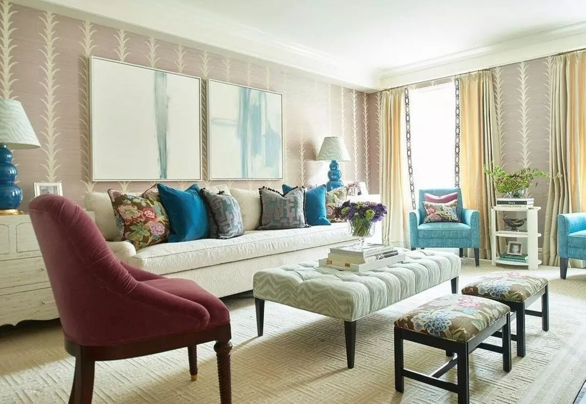 Crie uma zona macia ideal na sala de estar: 7 maneiras de combinar sofá e poltronas 6660_11