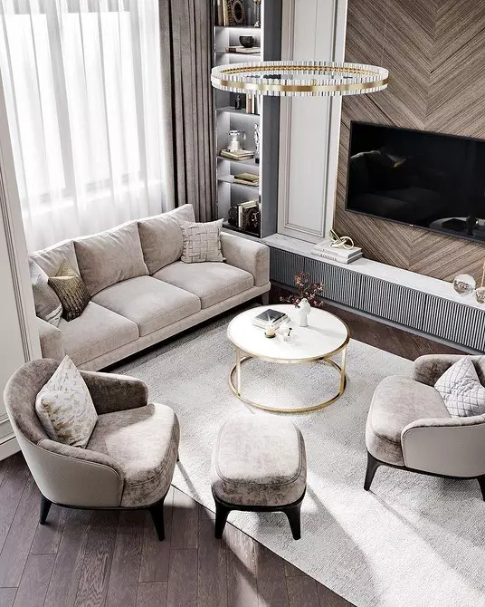 Crear unha zona suave ideal na sala de estar: 7 xeitos de combinar sofá e butacas 6660_42