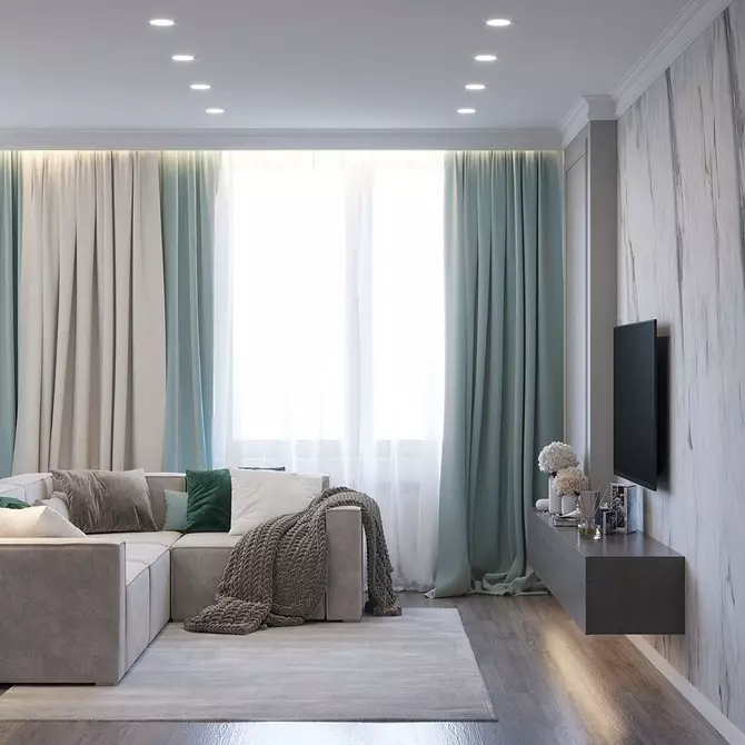 Fashionable curtains sa living room sa modernong estilo (52 mga larawan) 6680_109