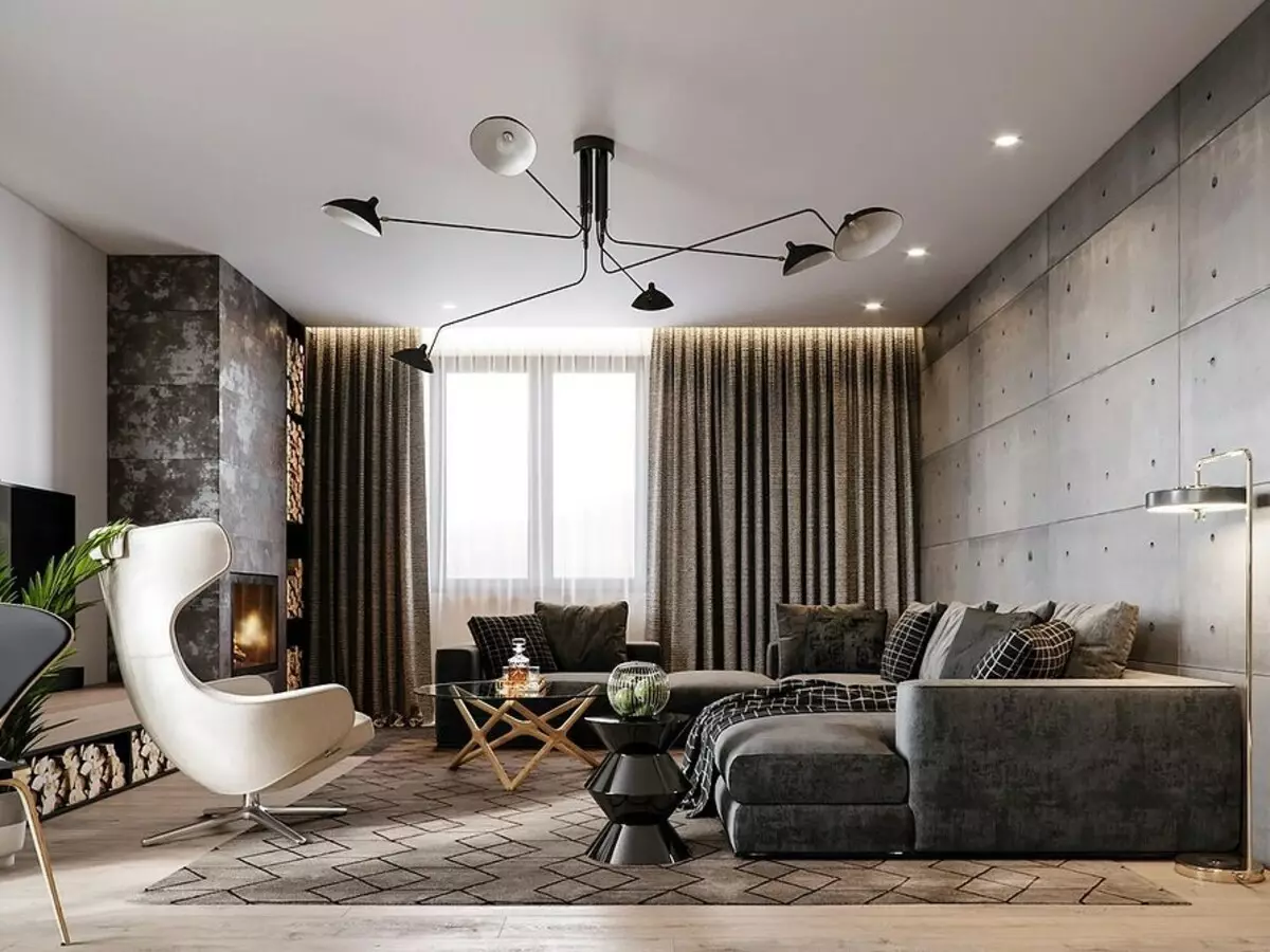 Moderni aizkari dzīvojamā istabā mūsdienu stilā (52 fotogrāfijas) 6680_50