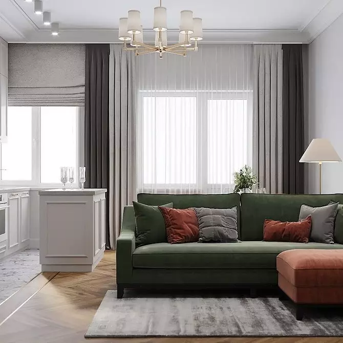 Módní záclony v obývacím pokoji v moderním stylu (52 fotografií) 6680_52
