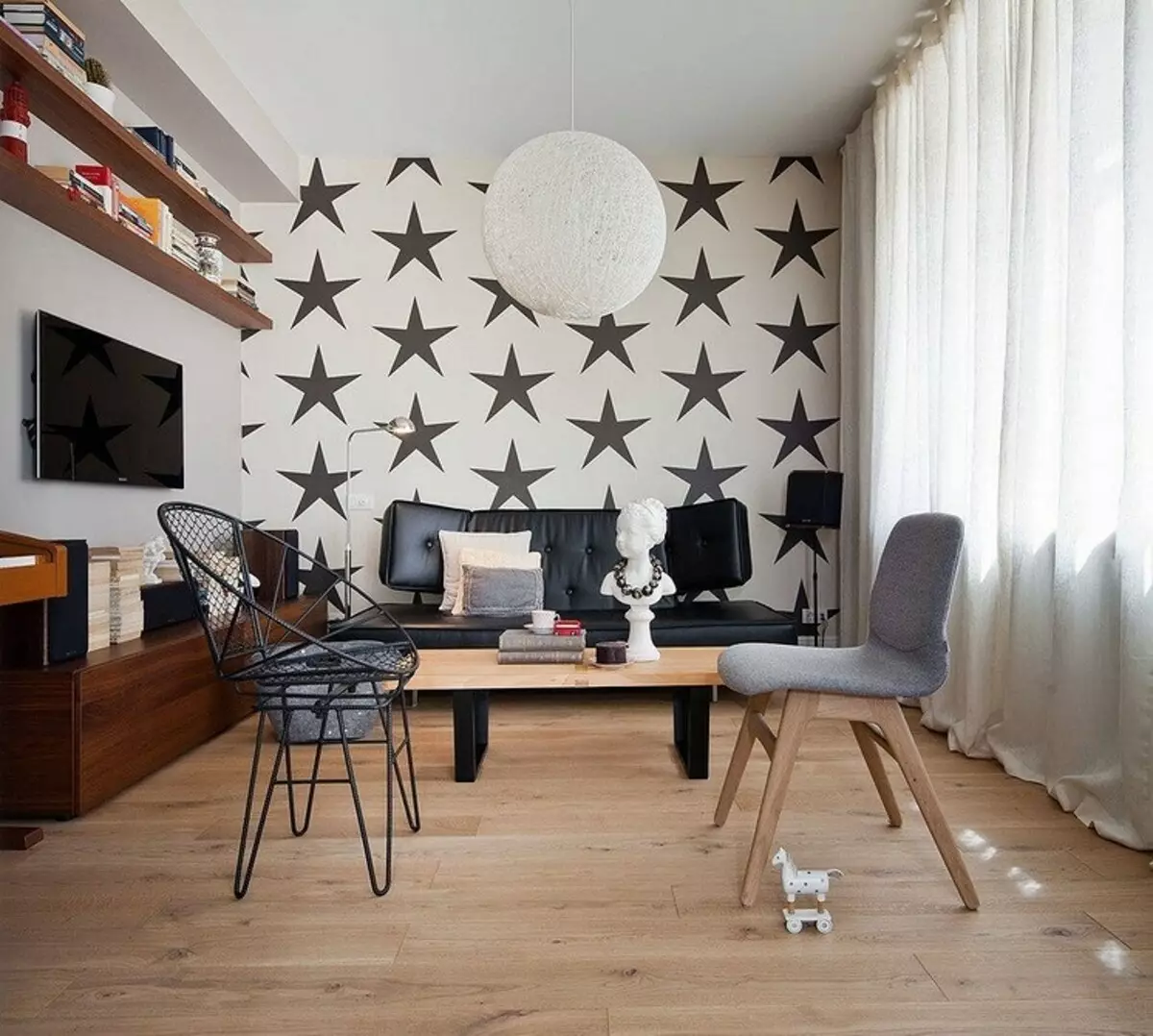 داخلی اتاق نشیمن در آپارتمان: ایده های طراحی برای یک اتاق از 20 متر مربع. M و 58 عکس 7163_118
