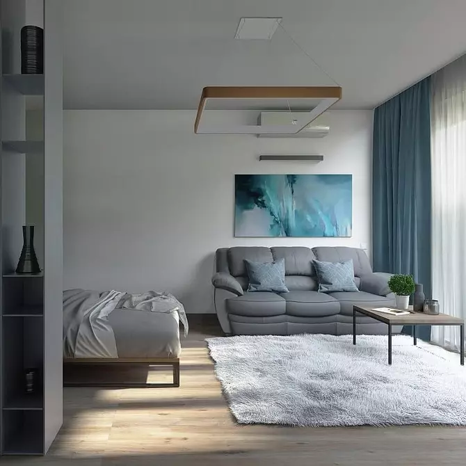 داخلی اتاق نشیمن در آپارتمان: ایده های طراحی برای یک اتاق از 20 متر مربع. M و 58 عکس 7163_45