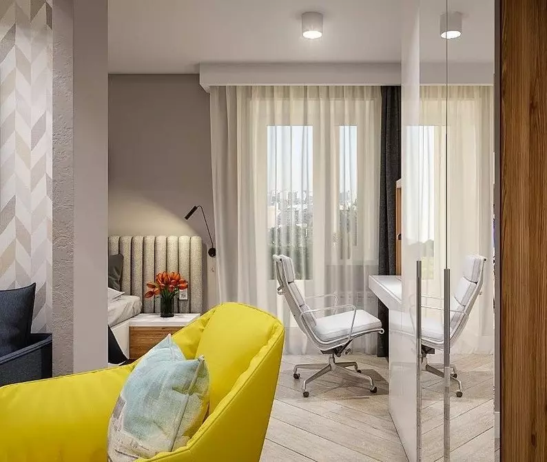 Brendësia e dhomës së ndenjes në apartament: idetë e projektimit për një dhomë prej 20 metra katrorë. M dhe 58 fotografi 7163_72