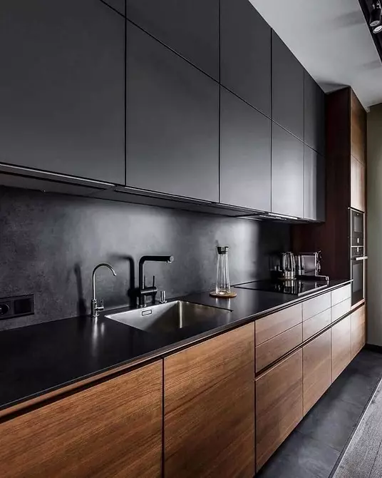 แนวโน้ม 2020 ในการออกแบบห้องครัว: สไตล์แฟชั่นสีและอุปกรณ์เสริม 7187_29