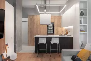 Little Apartment with High Ceilings and Concrete Columns