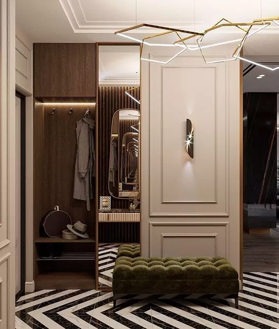 Halle mit einem Kabinett in einem modernen Stil: Ideen zum Erstellen einer schönen und komfortablen Eingabezone 7308_11
