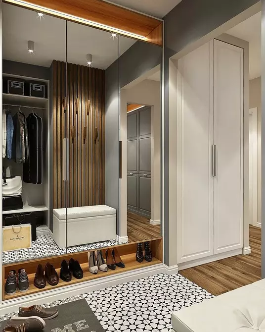 Hall con un gabinete en un estilo moderno: ideas para crear una hermosa y cómoda zona de entrada 7308_14