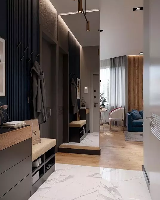 Halle mit einem Kabinett in einem modernen Stil: Ideen zum Erstellen einer schönen und komfortablen Eingabezone 7308_94