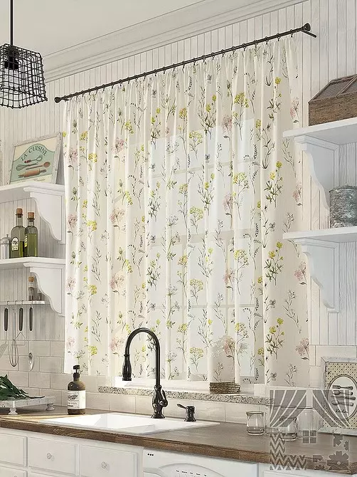 Curtains in the kitchen in the style of Provence: Tips for choosing and actual models 7338_27