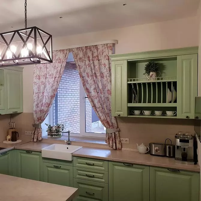 Curtains in the kitchen in the style of Provence: Tips for choosing and actual models 7338_53