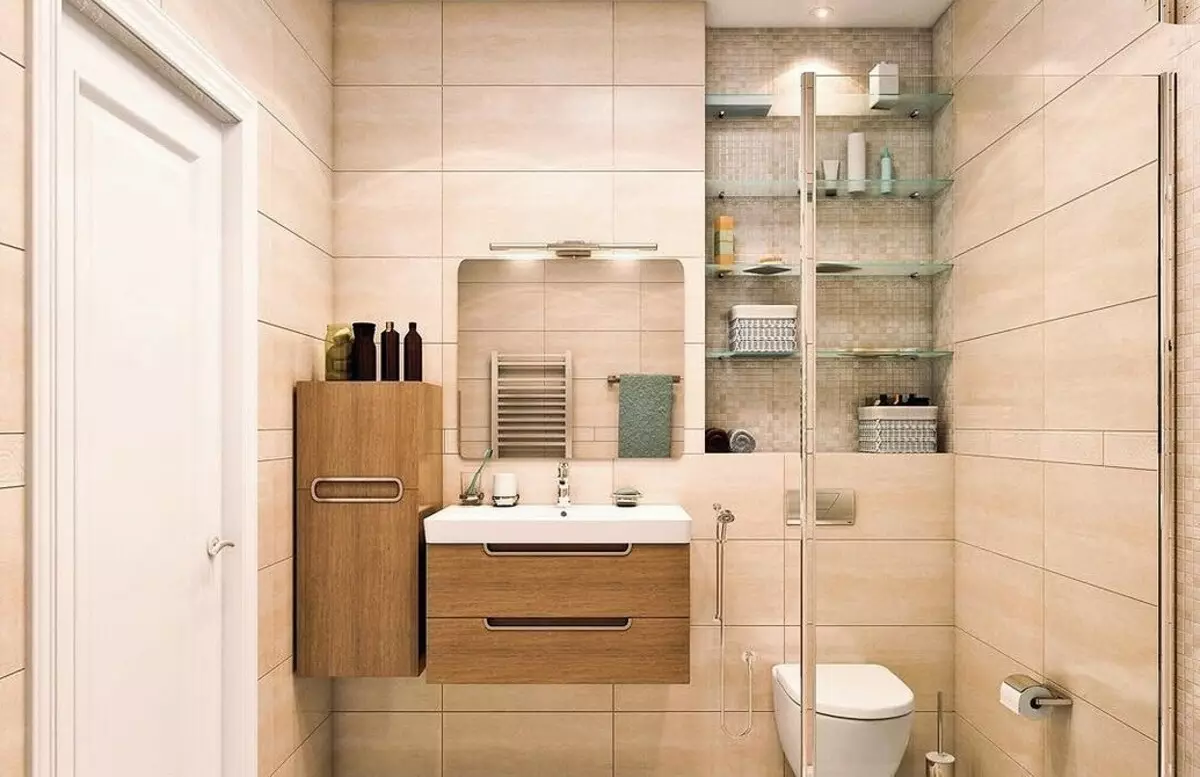 Interior de baño beige: 11 ideas de deseño 7452_53