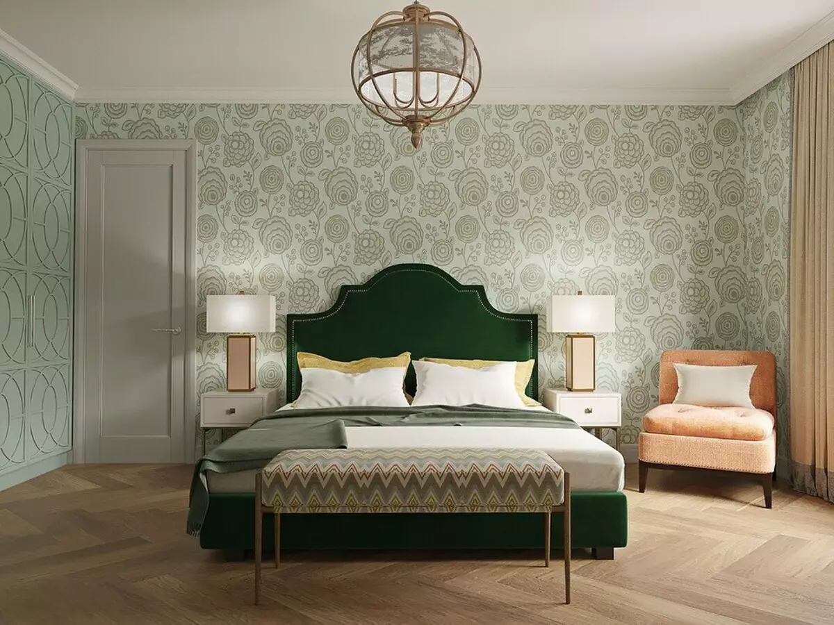 Apa warna wallpaper untuk memilih kamar tidur untuk membuat ruangan nyaman dan indah 7454_14