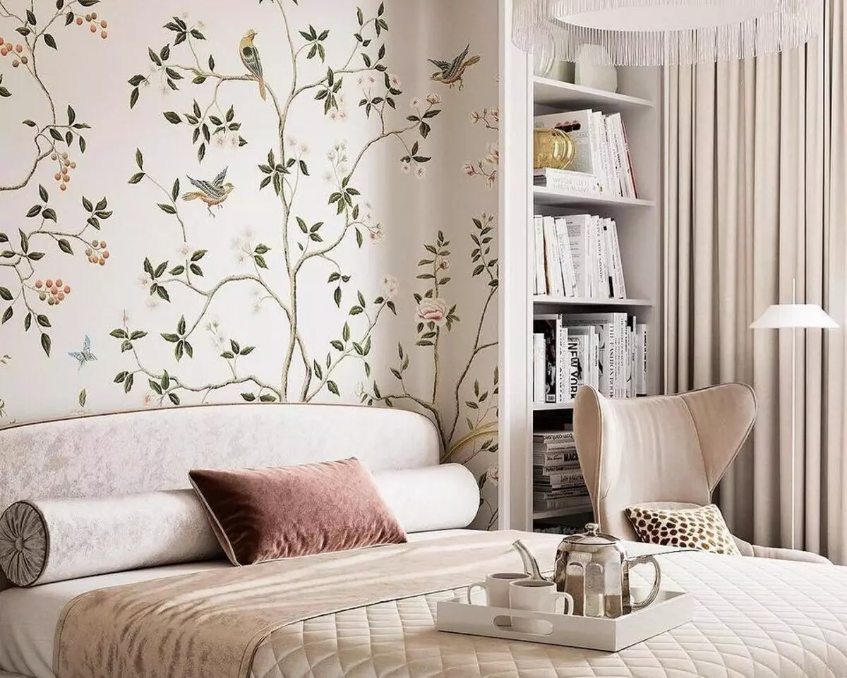 खोली आरामदायक आणि सुंदर बनवण्यासाठी बेडरूमसाठी वॉलपेपर किती रंग 7454_9