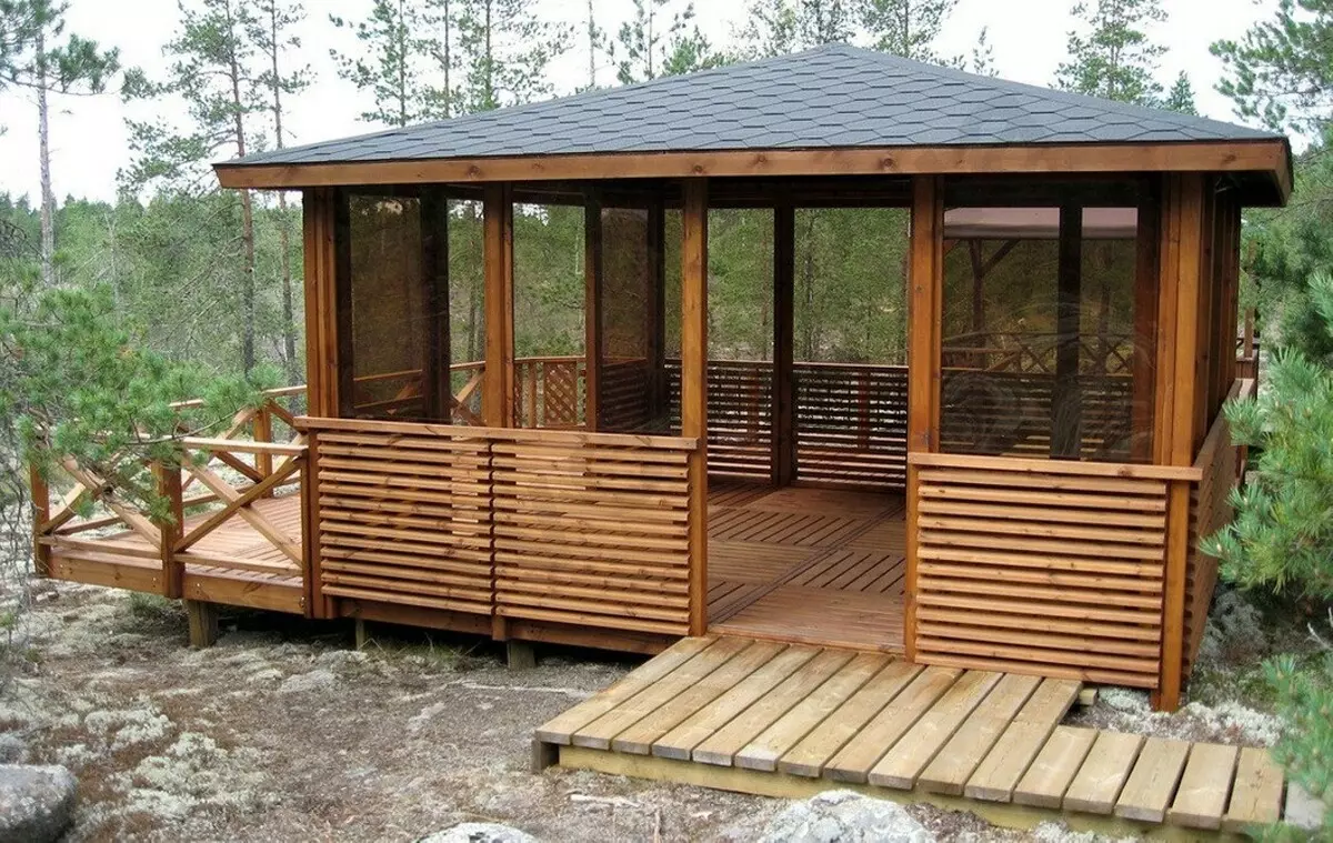 Einfach und schön: Wie man einen Pavillon von Holz macht (55 Fotos) 7473_93
