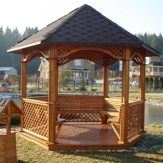 Simple and beautiful: how to make a gazebo of wood (55 photos) 7473_96
