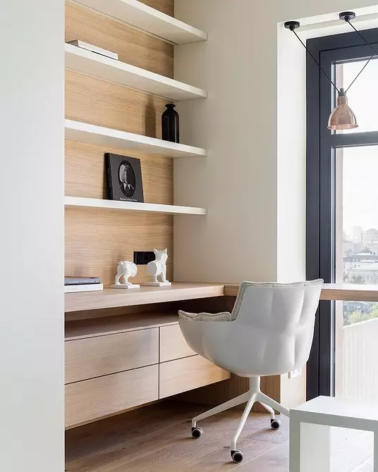 एक छोटे से अपार्टमेंट में minimalism कैसे प्राप्त करें: 7 स्मार्ट समाधान 7536_23