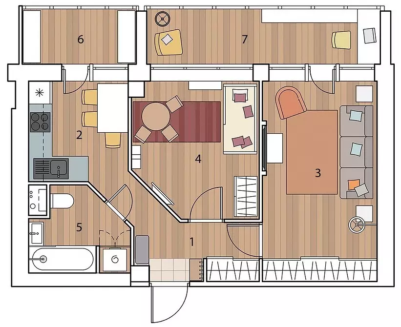 Planning appartementen in Khrushchev: Hoofdtypen 7556_15