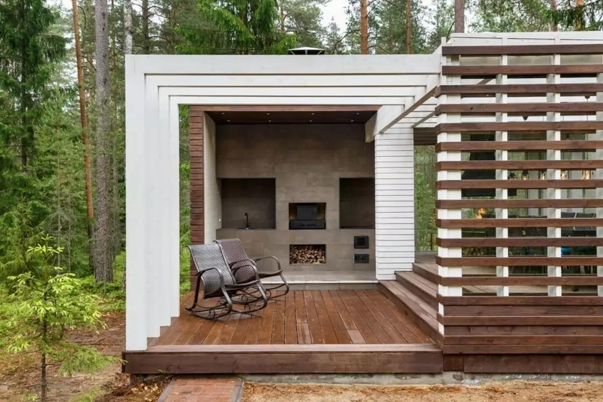 Slik går du inn i et lysthus eller terrasse i det ferdige landskapet: 3 prosjekter fra designere 7568_23