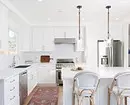 Cociña branca no interior: consellos de rexistro e 70 exemplos sorprendentes 7612_5