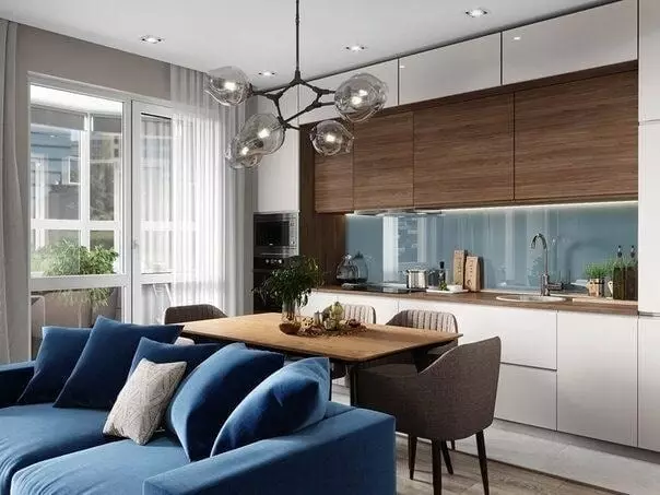 Deseño de cociña-sala de estar área 15 m² (53 fotos) 7714_92