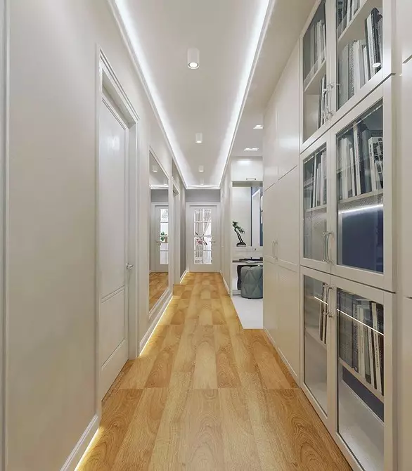 So stellen Sie ein langes Korridor-Design aus: schöne Ideen und praktische Lösungen 7736_53