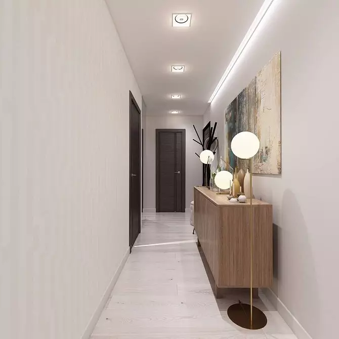 So stellen Sie ein langes Korridor-Design aus: schöne Ideen und praktische Lösungen 7736_57