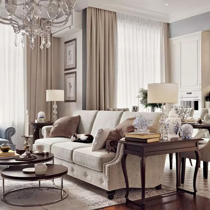 How to arrange a small apartment in the style of American classics: 16 litters 7750_104