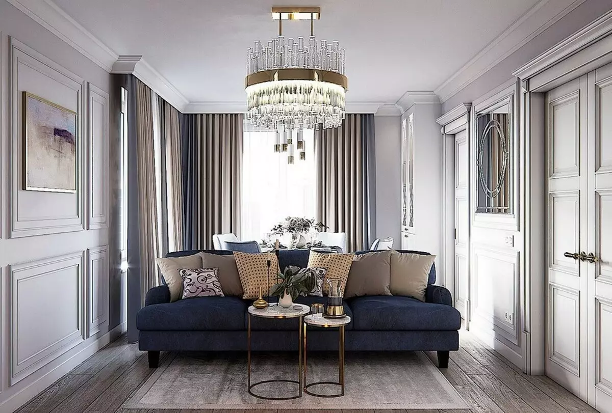 How to arrange a small apartment in the style of American classics: 16 litters 7750_126