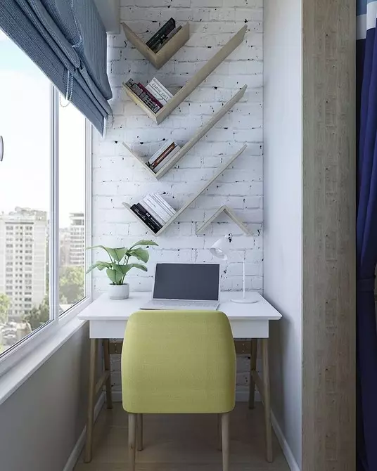 Hur man arrangerar en arbetsplats på balkongen: 40 idéer med foton 7803_28