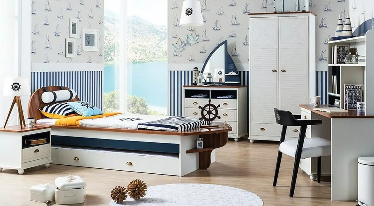 Kinderkamer in de Marine-stijl (30 foto's)