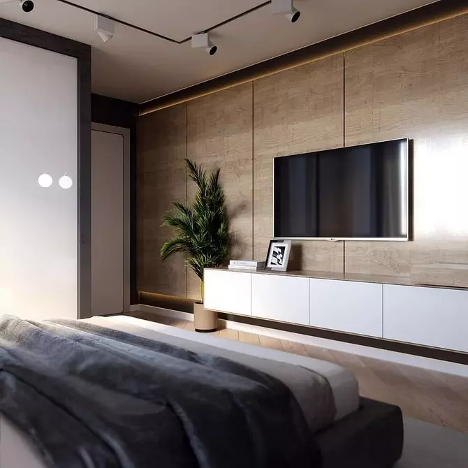 Дизајн на мали спални 12 кв.м: 3 опции за изгледот и 65 фотографии 7933_110