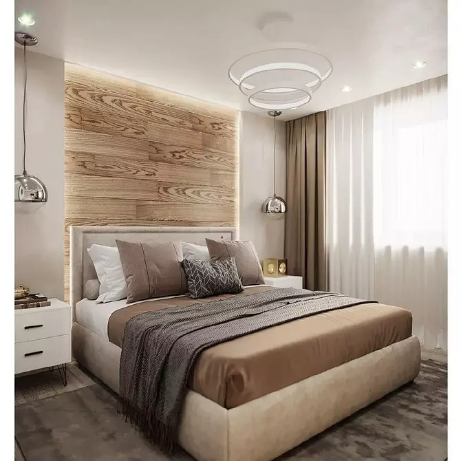 Kleines Schlafzimmer-Design 12 sq.m: 3 Layout-Optionen und 65 Fotos 7933_22