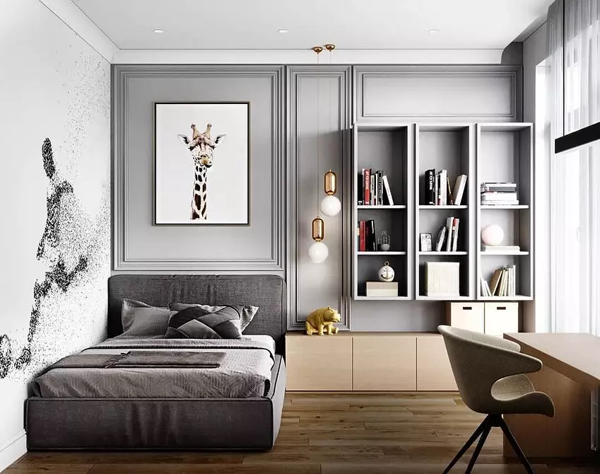 Diseño de dormitorio pequeño 12 m2: 3 opciones de diseño y 65 fotos 7933_31