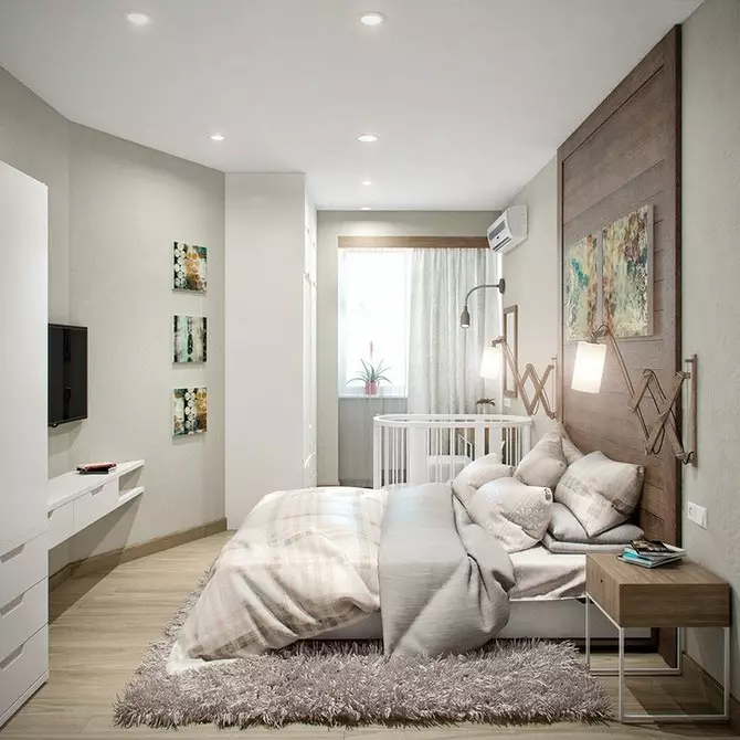 Little Bedroom Diseño 12 m²: 3 Opcións de deseño e 65 fotos 7933_46