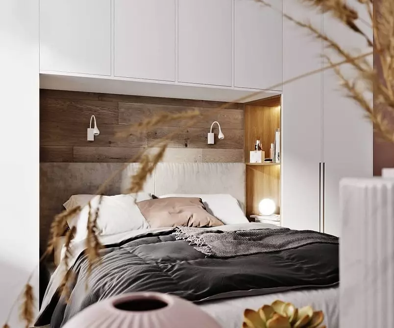 Diseño de dormitorio pequeño 12 m2: 3 opciones de diseño y 65 fotos 7933_73