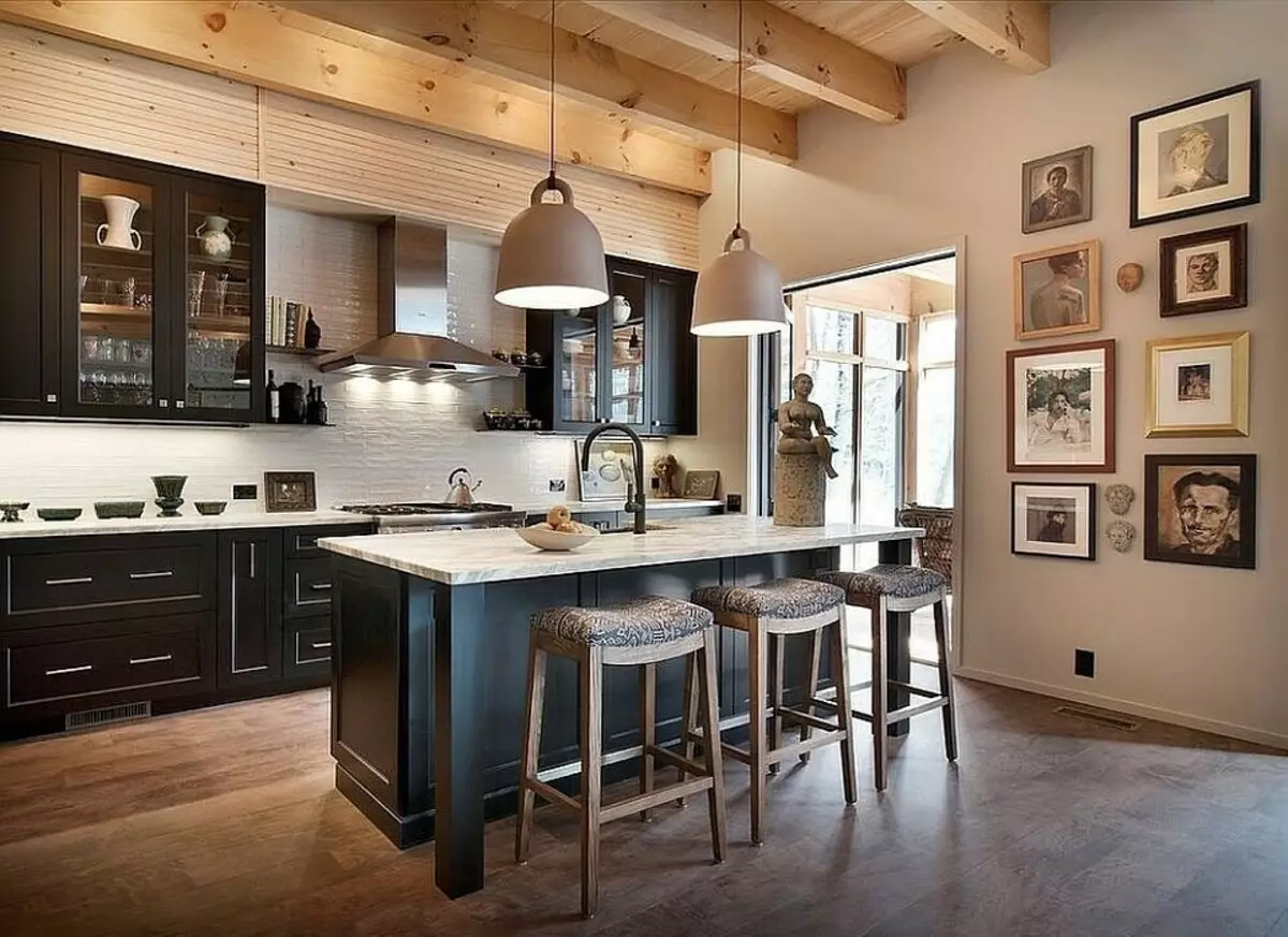Diseño de cocina-sala de estar en una casa privada: cómo combinar zonas para ser cómodas y hermosas 7964_3